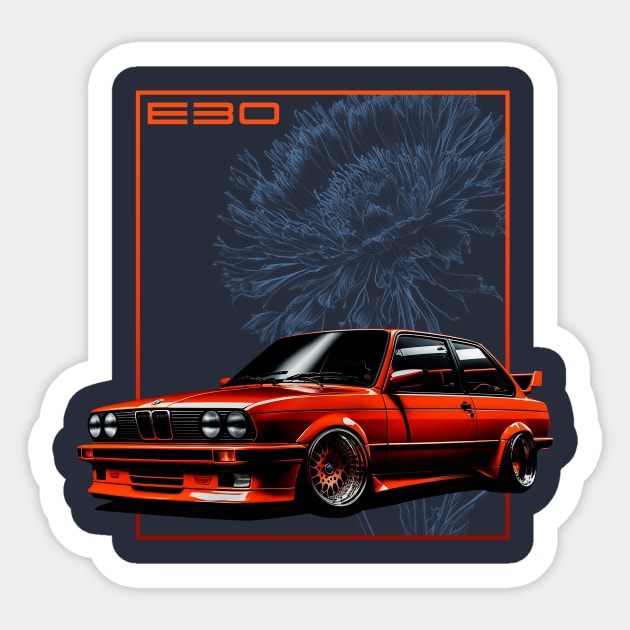 E30 Red-Orange Sticker by Kid Relic